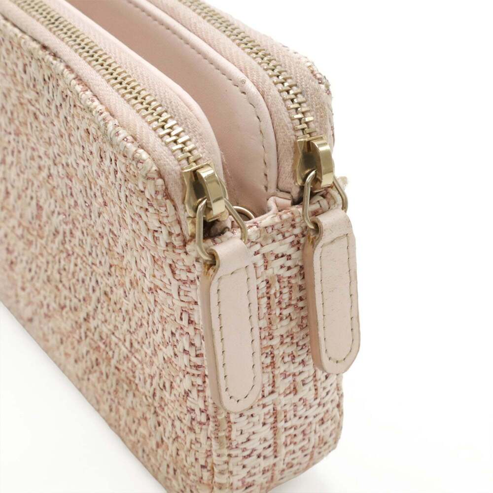 CHANEL Pink Raffia Deauville Wallet - Picture 6 of 10